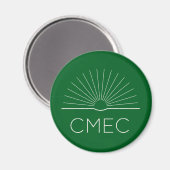 Aimant frigo CMEC - vert avec logo blanc (Recto/Verso)