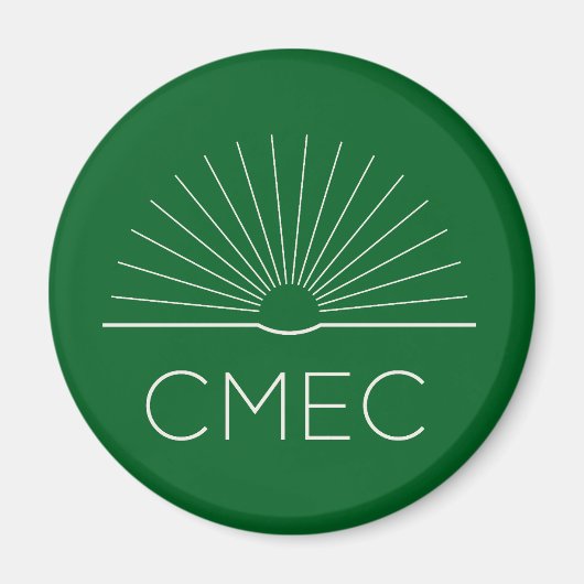 Aimant frigo CMEC - vert avec logo blanc (Devant)