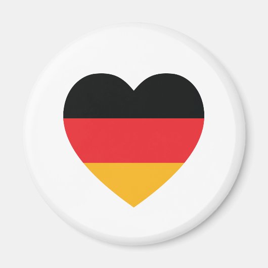 Aimant frigo Coeur drapeau d'Allemagne (Devant)
