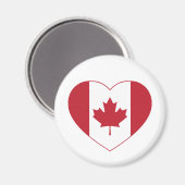 Aimant frigo Coeur du drapeau du Canada (Recto/Verso)