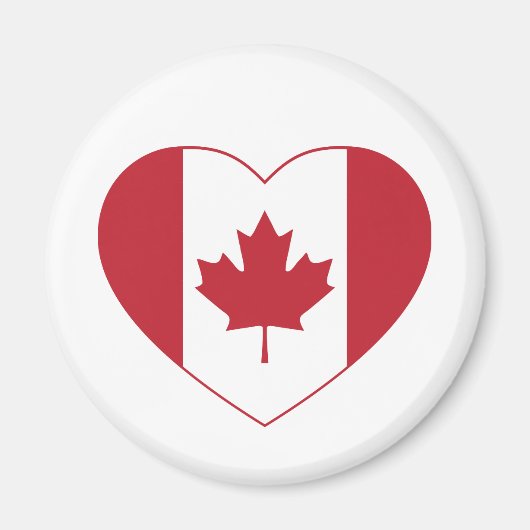 Aimant frigo Coeur du drapeau du Canada (Devant)