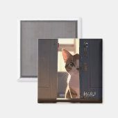 Aimant frigo de chat (Recto/Verso)