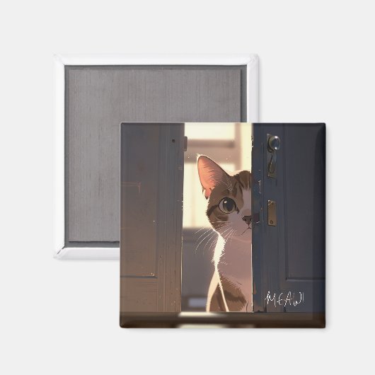 Aimant frigo de chat (Recto/Verso)