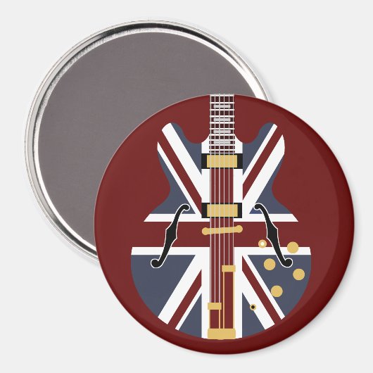 Aimant Frigo de guitare Mod Brit Pop Art (Recto/Verso)