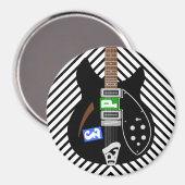 Aimant Frigo de guitare Mod Brit Pop Art (Recto/Verso)