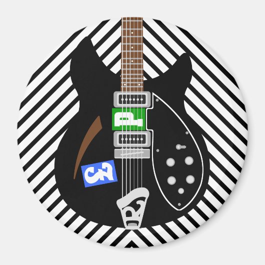 Aimant Frigo de guitare Mod Brit Pop Art (Devant)