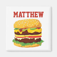 Aimant frigo double cheeseburger personnalisé