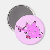Aimant frigo "Eléphant rose" 3" (Recto/Verso)