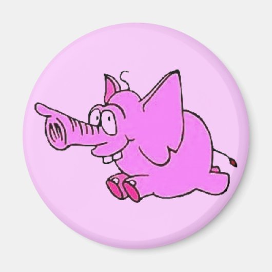Aimant frigo "Eléphant rose" 3" (Devant)