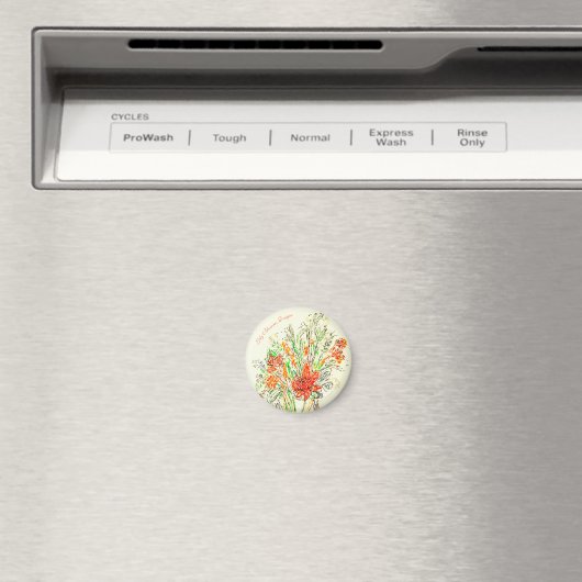 Aimant frigo floral, zazzle. (In Situ (Lave-vaisselle))