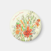 Aimant frigo floral, zazzle. (Devant)