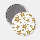 aimant frigo Gold Star rond blanc (Recto/Verso)