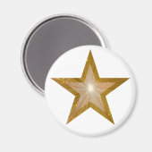 aimant frigo Gold Star rond blanc (Recto/Verso)