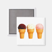Aimant frigo "Ice Cream Cones" (Recto/Verso)