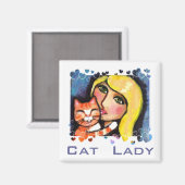 Aimant frigo Lady Chat & Blonde (Recto/Verso)