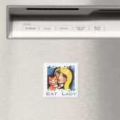 Aimant frigo Lady Chat & Blonde (In Situ (Lave-vaisselle))