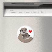 Aimant Frigo-Magnet "Meerkats in Love" (In Situ (Lave-vaisselle))