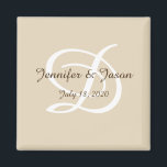 aimant frigo mariage personnalisé<br><div class="desc">Envoyez au couple mariage un aimant de réfrigérateur personnalisé avec leur nom et leur date de mariage.</div>