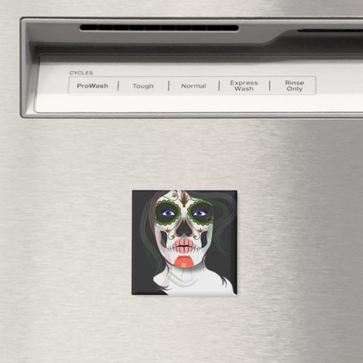 Aimant frigo Masque d'Halloween mexicain (In Situ (Lave-vaisselle))