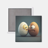 aimant frigo oeufs surréels (Recto/Verso)