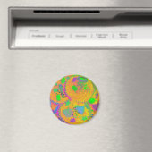 Aimant frigo Orange Cupcakes rond (In Situ (Lave-vaisselle))