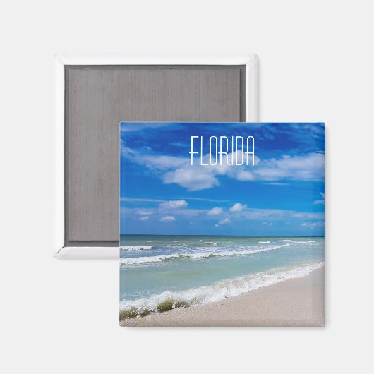 Aimant frigo plage de Floride (Recto/Verso)