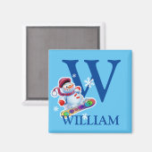 Aimant frigo pour bonhomme de neige initial (Recto/Verso)