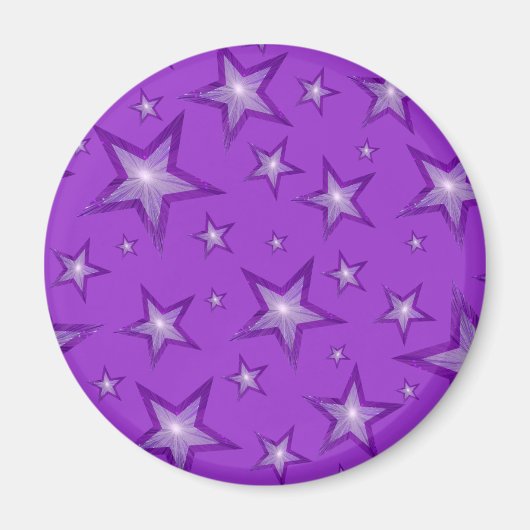 Aimant frigo Purple Star rond violet (Devant)