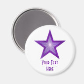 Aimant frigo Purple Star 'Your Text' blanc (Recto/Verso)