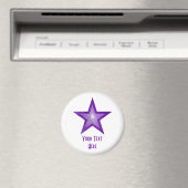 Aimant frigo Purple Star 'Your Text' blanc (In Situ (Lave-vaisselle))