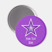 Aimant frigo Purple Star 'Your Text' violet (Recto/Verso)