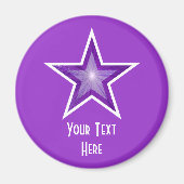 Aimant frigo Purple Star 'Your Text' violet (Devant)