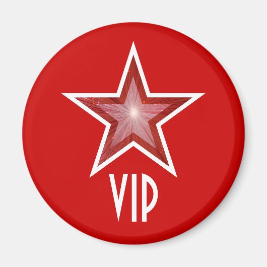 Aimant frigo Red Star 'VIP' rond rouge (Devant)