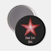 Aimant frigo Red Star 'Your Text' noir (Recto/Verso)
