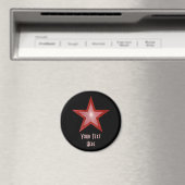 Aimant frigo Red Star 'Your Text' noir (In Situ (Lave-vaisselle))