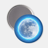 Aimant frigo rond avec une lune éclairée (Recto/Verso)