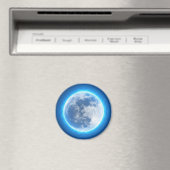 Aimant frigo rond avec une lune éclairée (In Situ (Lave-vaisselle))