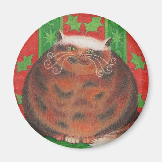 Aimant frigo rond de Noël Pud. (Devant)