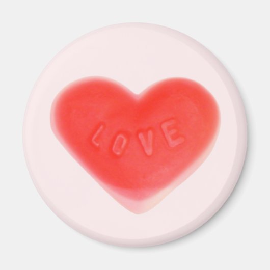 Aimant frigo rose coeur doux rond (Devant)