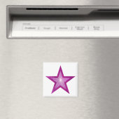 Aimant frigo rose Star carré blanc (In Situ (Lave-vaisselle))