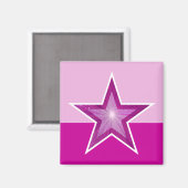 Aimant frigo rose Star carré deux tons rose (Recto/Verso)