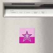 Aimant frigo rose Star carré deux tons rose (In Situ (Lave-vaisselle))