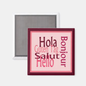 Aimant frigo rose voeux (Recto/Verso)
