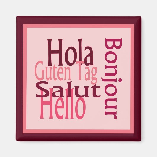 Aimant frigo rose voeux (Devant)