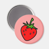 Aimant frigo simple fraise (Recto/Verso)