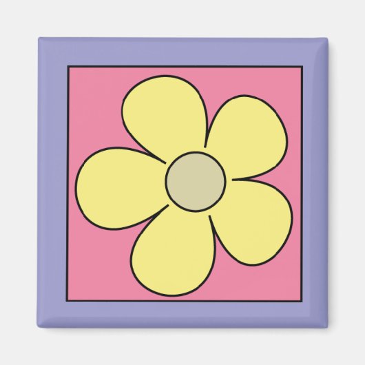 Aimant frigorifique à cartons de fleurs (Devant)