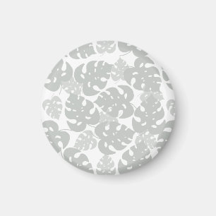 Aimant frigorifique à feuilles de monstère gris