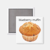 Aimant frigorifique à muffin de bleuet (Recto/Verso)