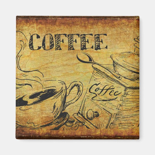 Aimant frigorifique au café (Devant)