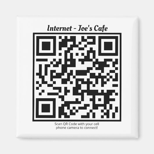 Aimant frigorifique avec code QR (Devant)